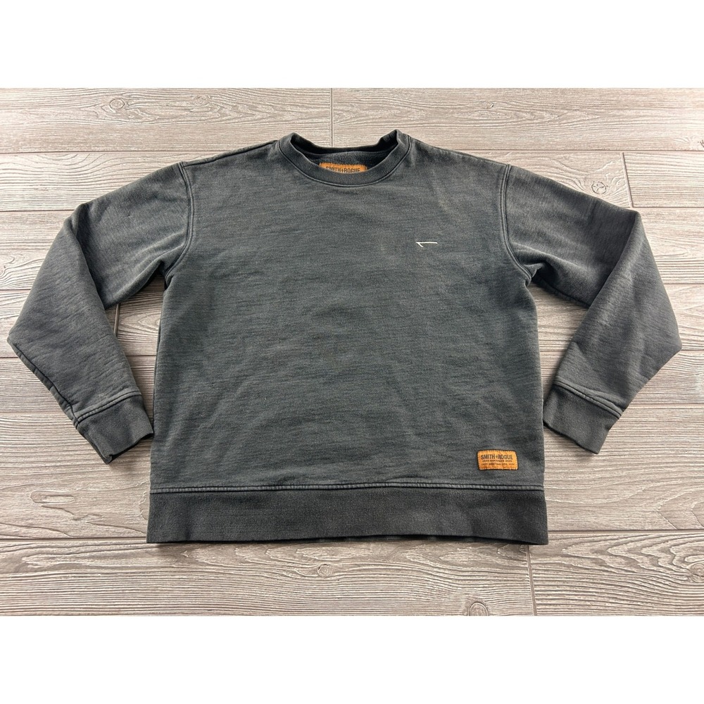 Smith + Rogue Mens Charcoal Grey Tanguis Cotton Crewneck Sweatshirt Size M